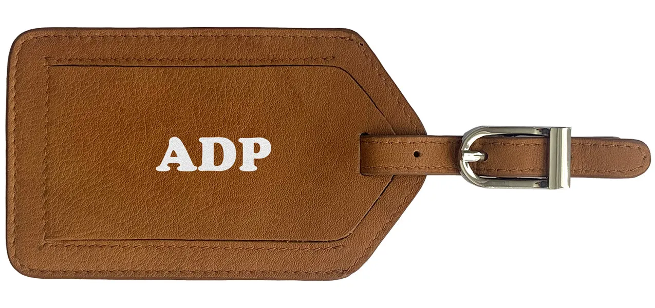 Personalized Monogrammed Leather Luggage Tag