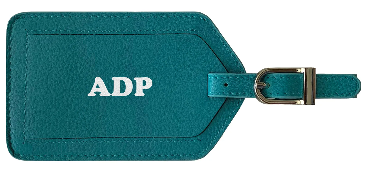 Personalized Monogrammed Leather Luggage Tag