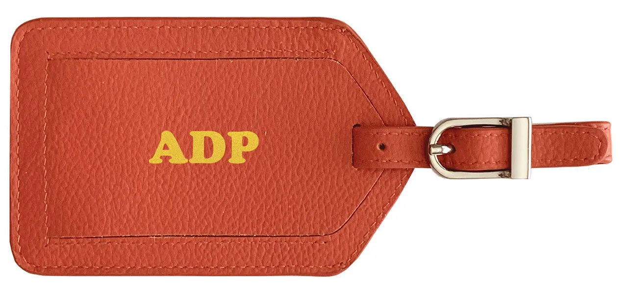 Personalized Monogrammed Leather Luggage Tag