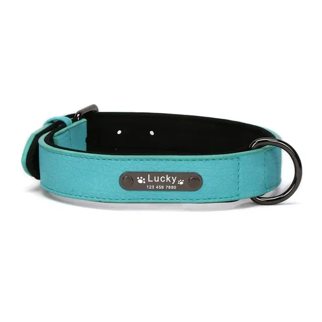 PetAffairs Personalized Leather Dog Collar with Name Engraving
