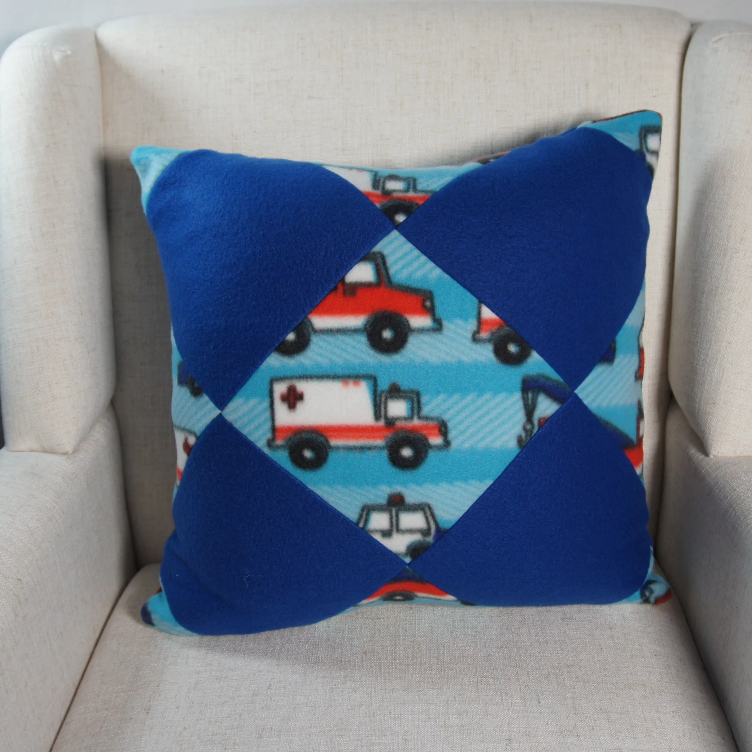 Pillows - Accent - Emergency Vehicles - Fleeces Pieces - 18 inch