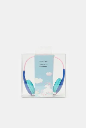 Pink And Blue Unicorn Print Headphone