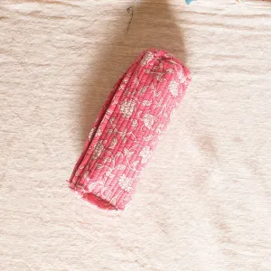 Pink Rangrez Blockprint Cosmetic Pouch Set of 2