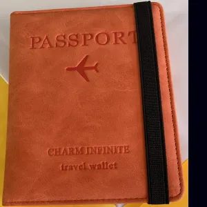 RFID Blocking Travel Passport Holder Elastic Band For Business Wallet Cover Case ID Card (Orange)