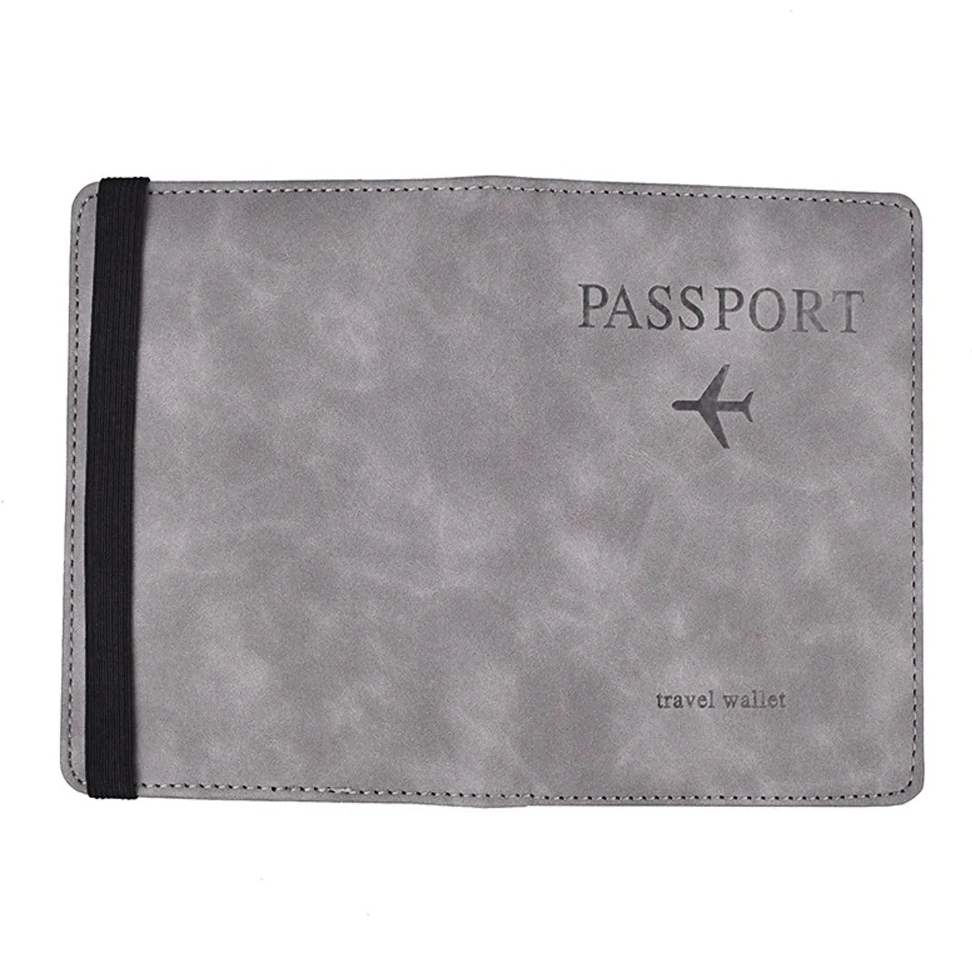 RFID Blocking Travel Passport Holder Elastic Band For Business Wallet Cover Case ID Card (Orange)