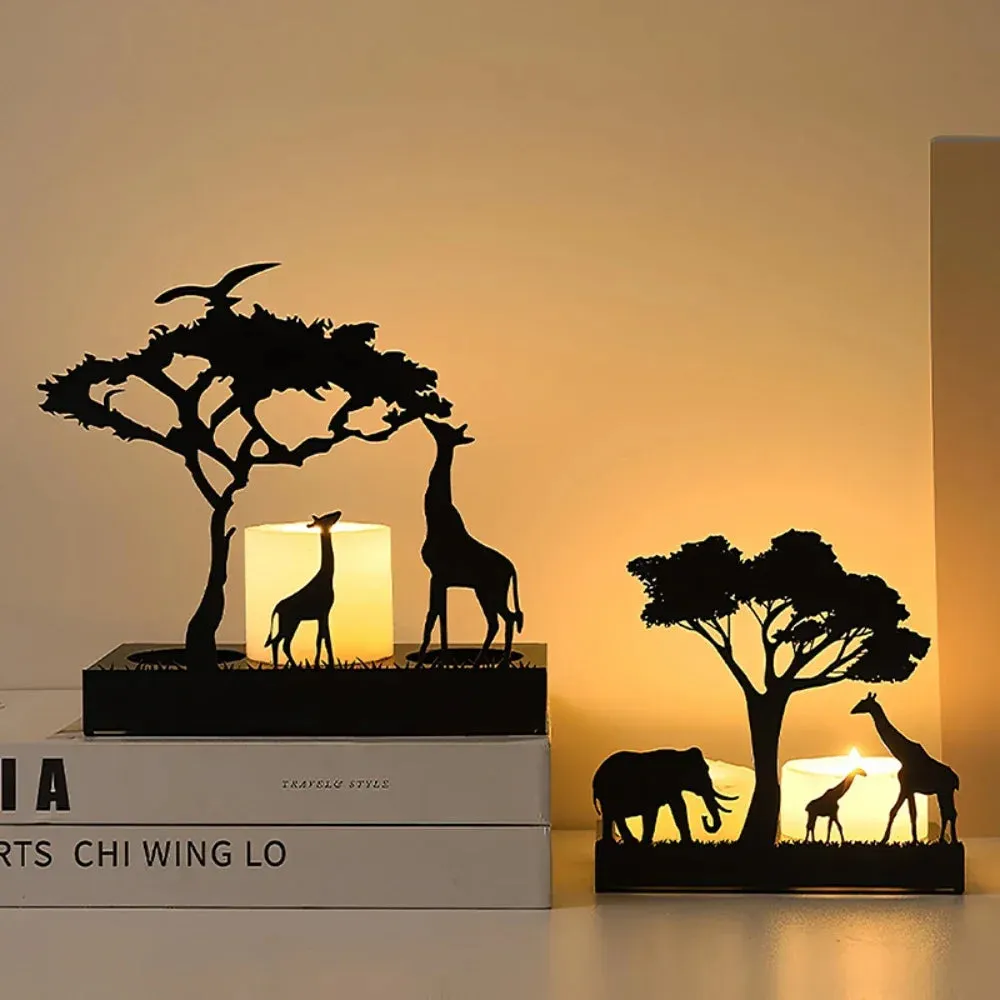 Safari Silhouette Candle Holders