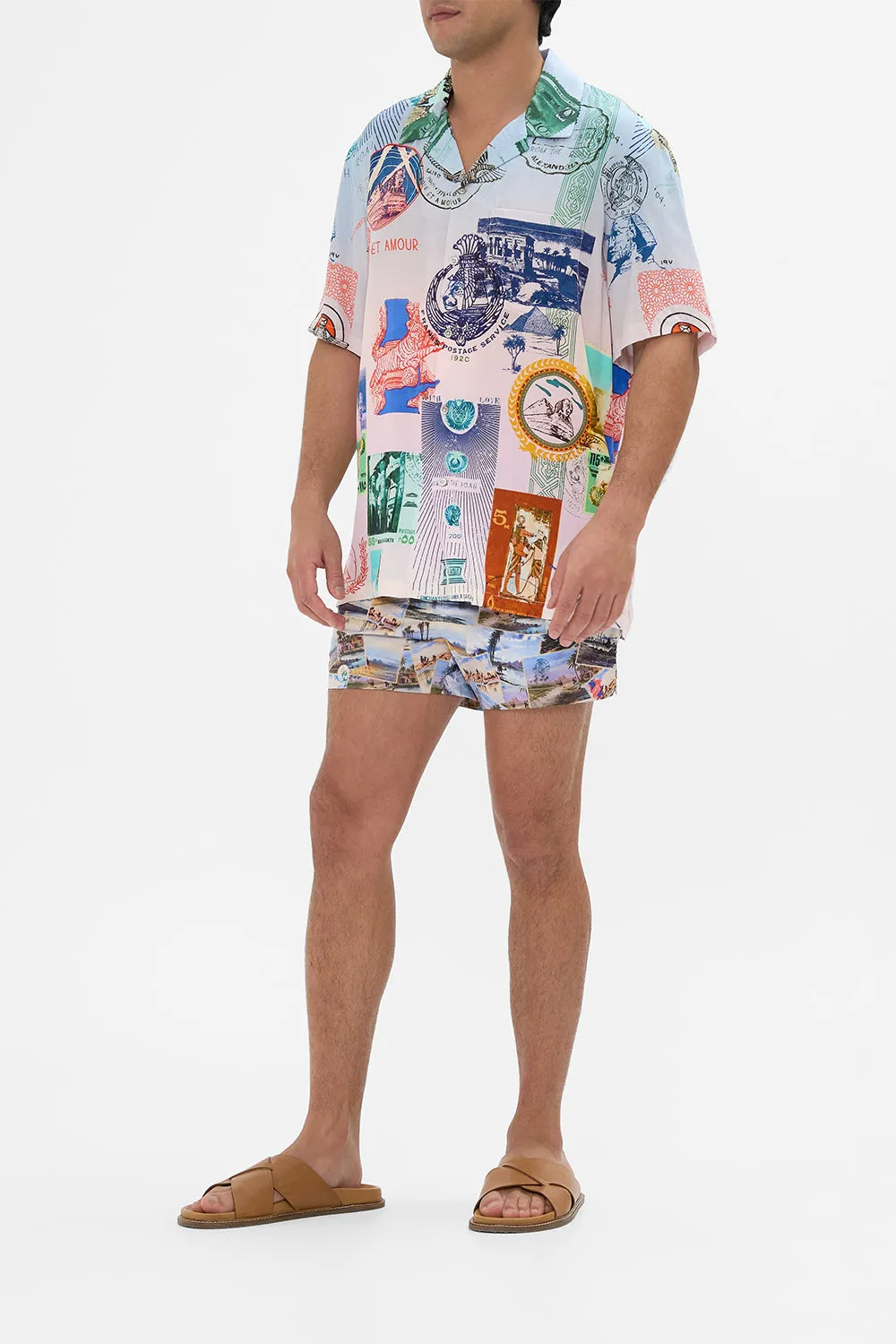 SHORT SLEEVE CAMP COLLARED SHIRT HAUTE PASSPORT