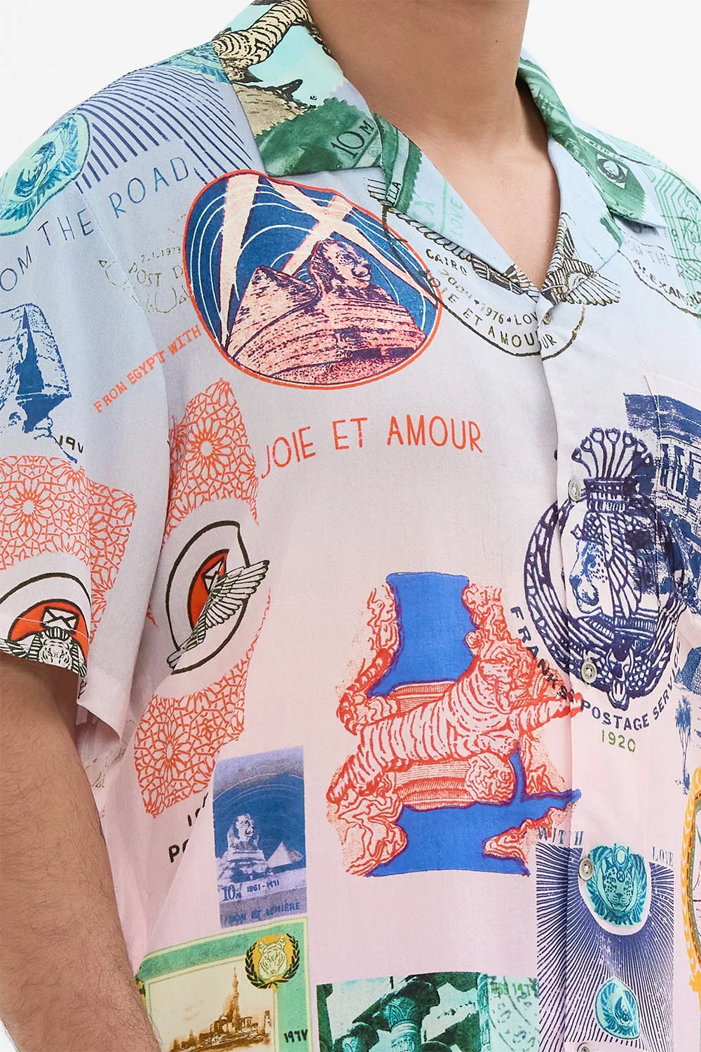 SHORT SLEEVE CAMP COLLARED SHIRT HAUTE PASSPORT