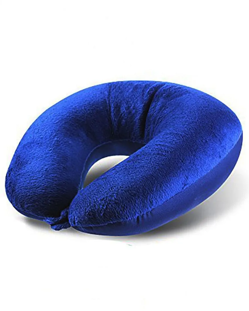 Soft & Memory Foam Cervical Velvet Travel Neck Pillow | 12 X 12 Inches
