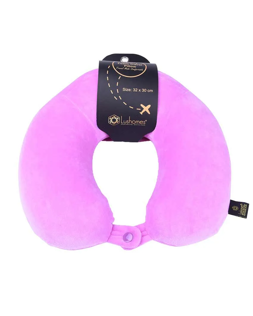 Soft & Memory Foam Cervical Velvet Travel Neck Pillow | 12 X 12 Inches