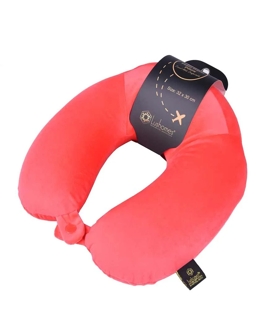 Soft & Memory Foam Cervical Velvet Travel Neck Pillow | 12 X 12 Inches