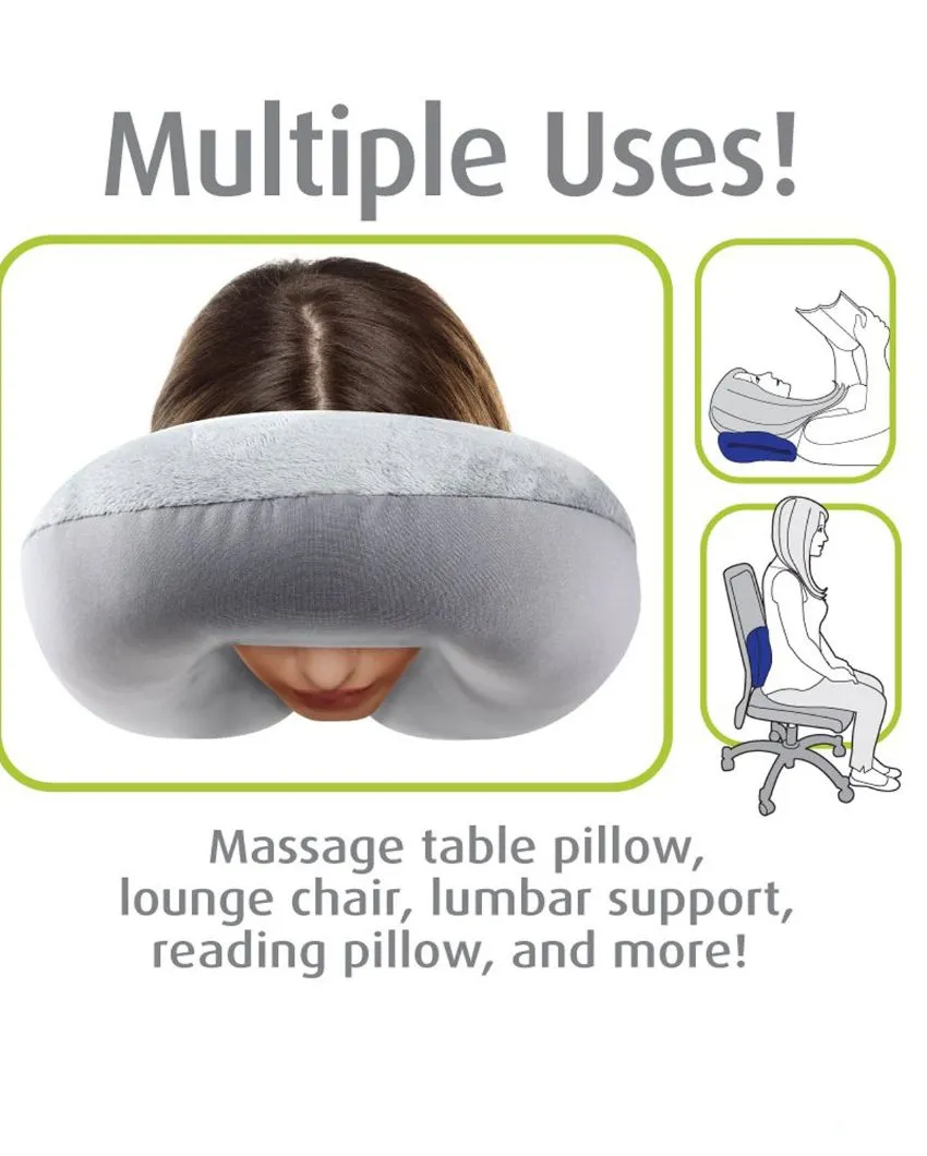 Soft & Memory Foam Cervical Velvet Travel Neck Pillow | 12 X 12 Inches