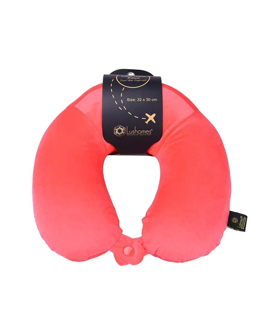 Soft & Memory Foam Cervical Velvet Travel Neck Pillow | 12 X 12 Inches
