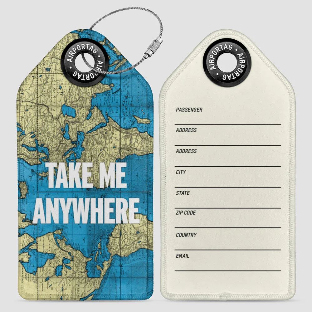 Take Me - World Map - Luggage Tag