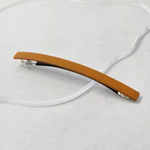 Thin Brown Leather Hair Barrette