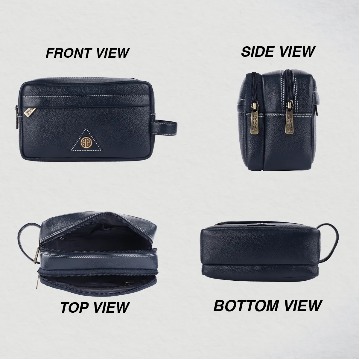 Toiletry Bag for Men- Genuine Leather Travel Organizer with Multiple Compartments
