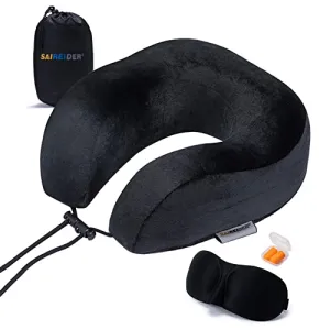 Travel Neck Pillow for Airplane Sleeping 100% Memory Foam