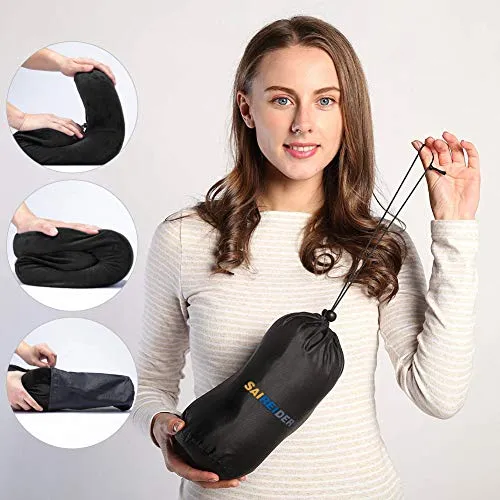 Travel Neck Pillow for Airplane Sleeping 100% Memory Foam