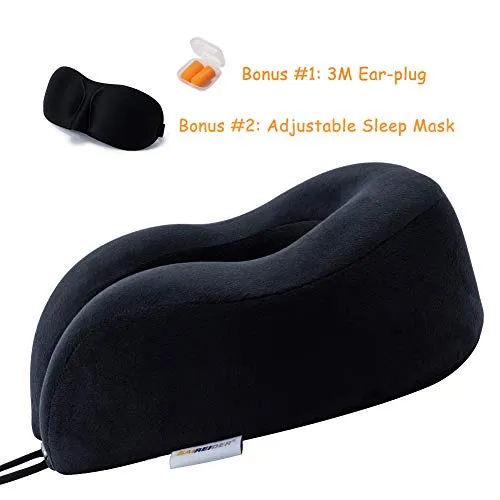 Travel Neck Pillow for Airplane Sleeping 100% Memory Foam
