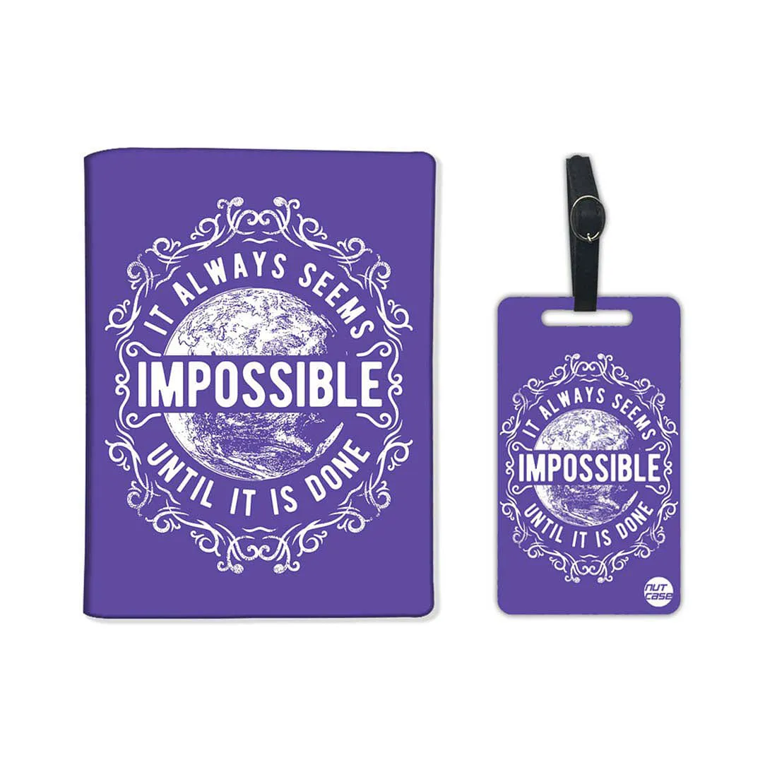 Travel Passport Holder Travel Case with Luggage Tag - Impossible