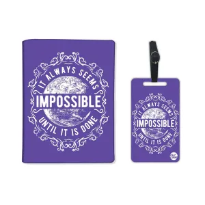 Travel Passport Holder Travel Case with Luggage Tag - Impossible
