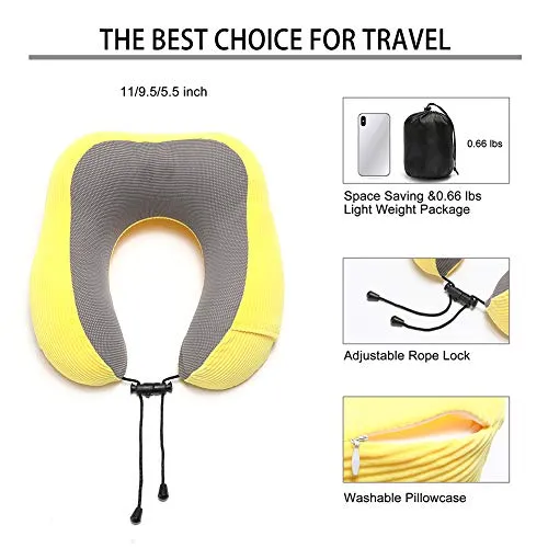 Travel Pillow Memory Foam with 360-Degree Head Support