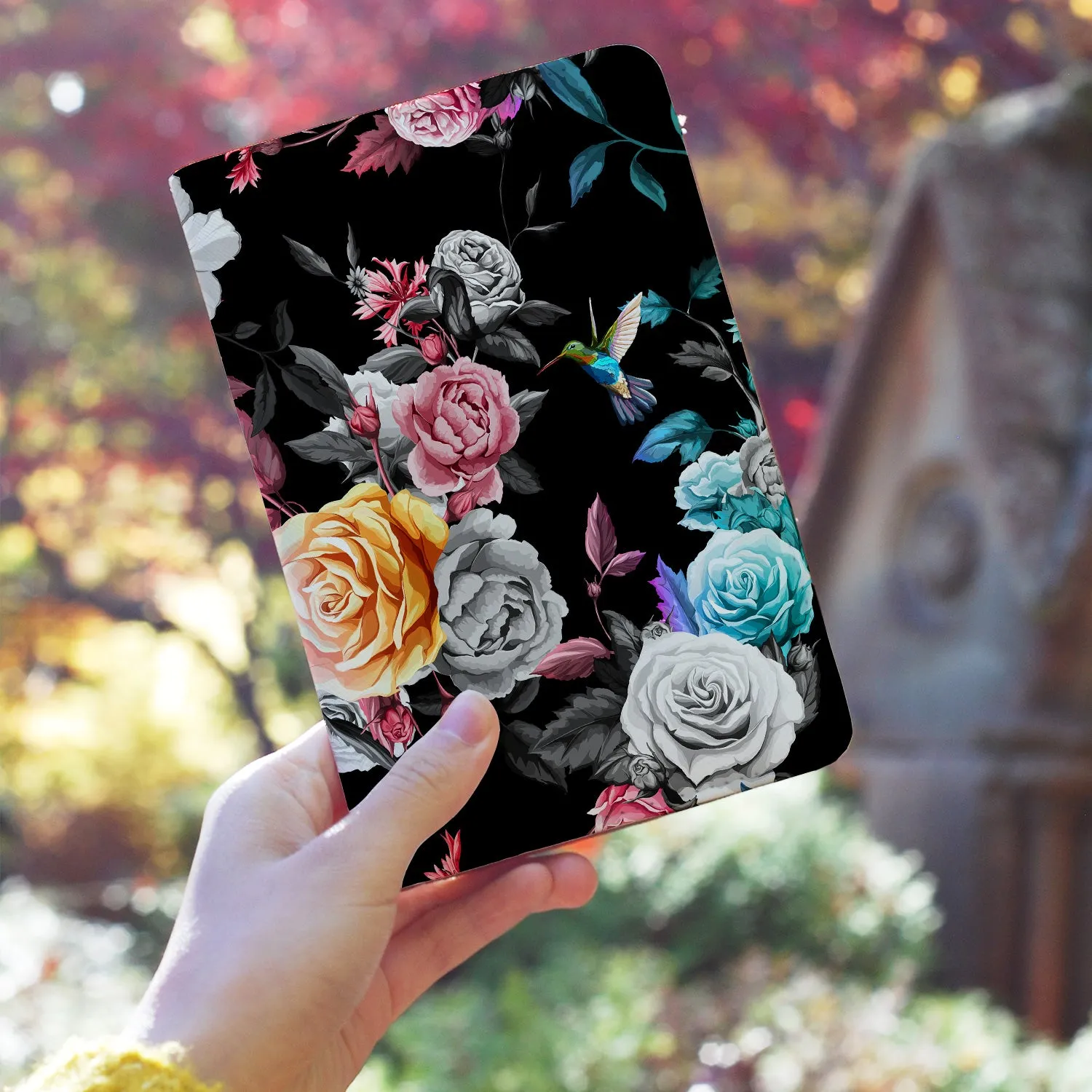 Travel Wallet - Black Flower