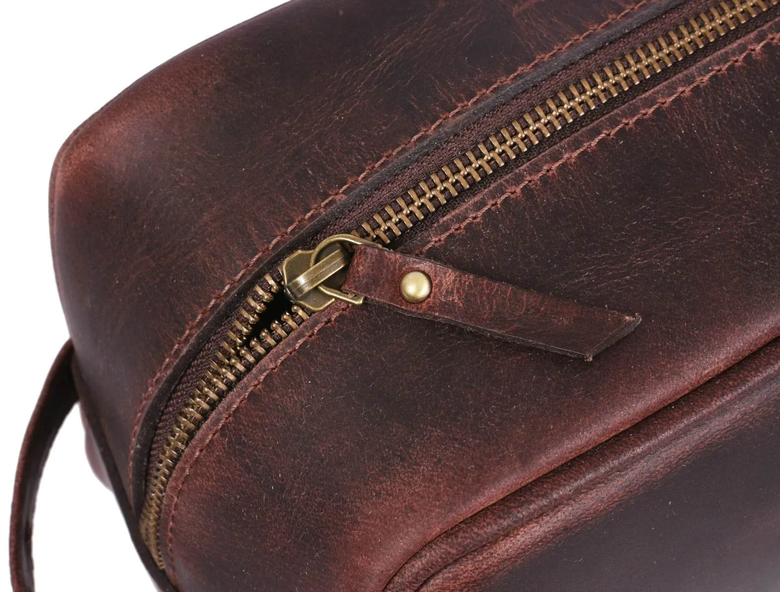 Vacone Leather Toiletry Bag - Walnut Brown