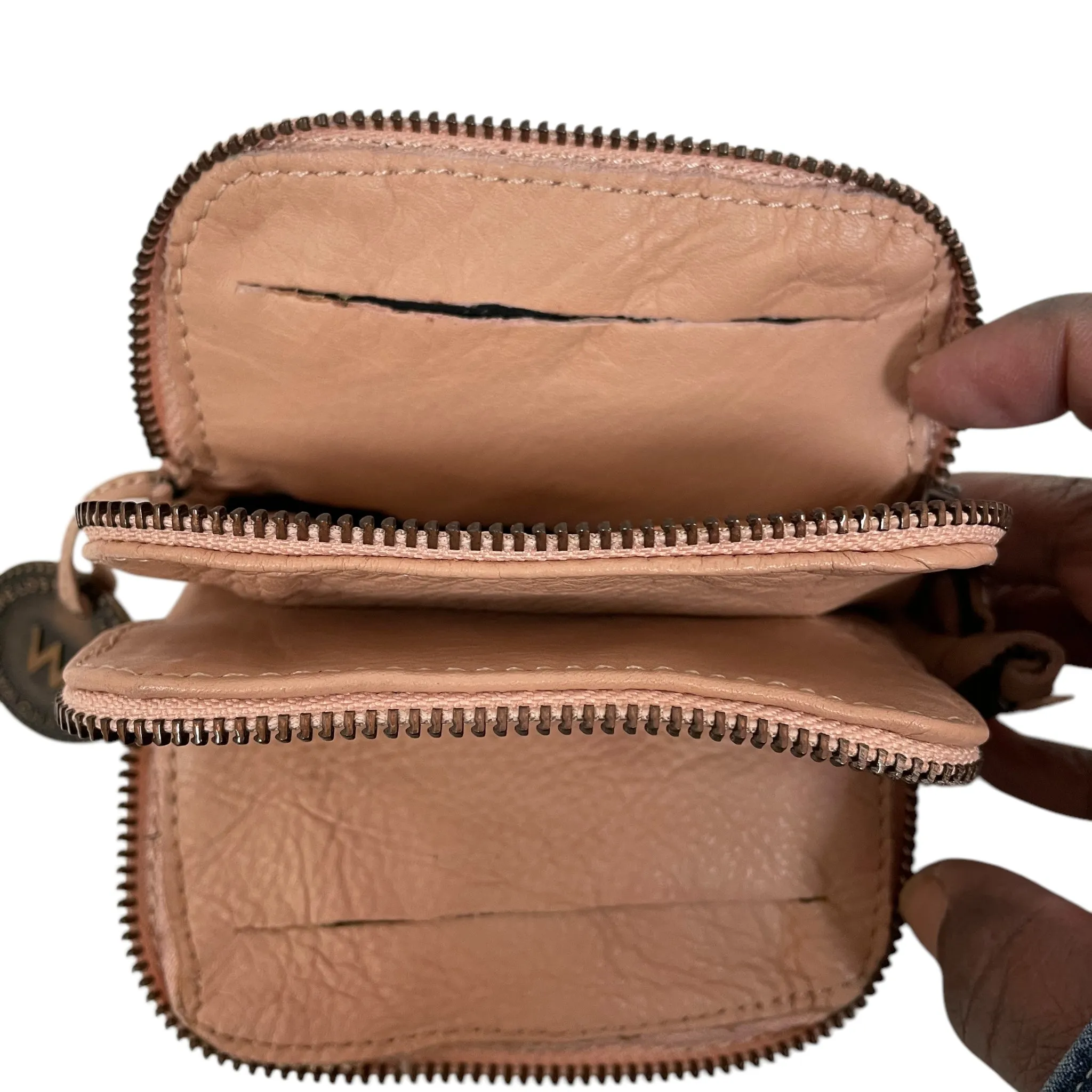 Wallet Leather By Wanderers In Pink, Size:Small