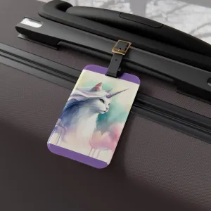 Watercolor - Cat Unicorn- Luggage Tag