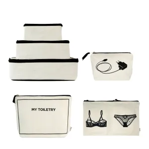Weekend Essential Packing Set 4-Pack, Cream