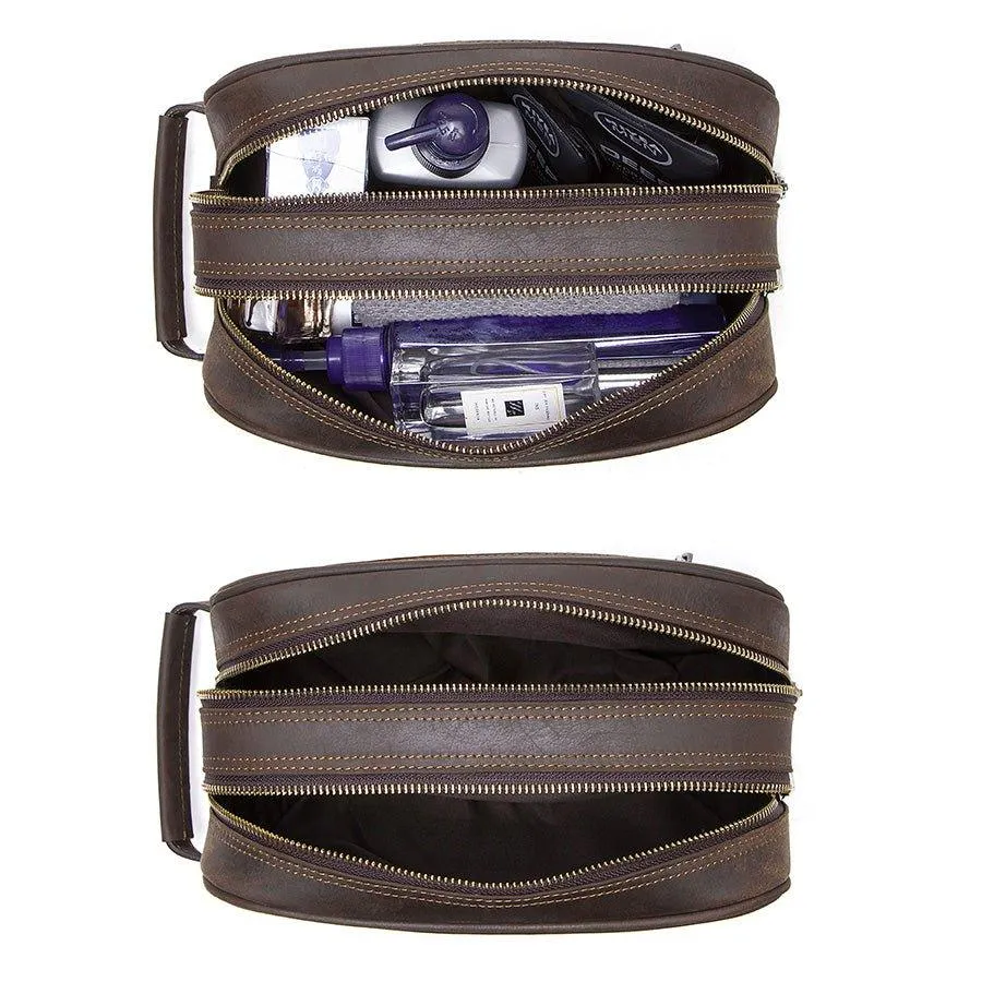 Woosir Leather Shaving Bags Hanging for Men